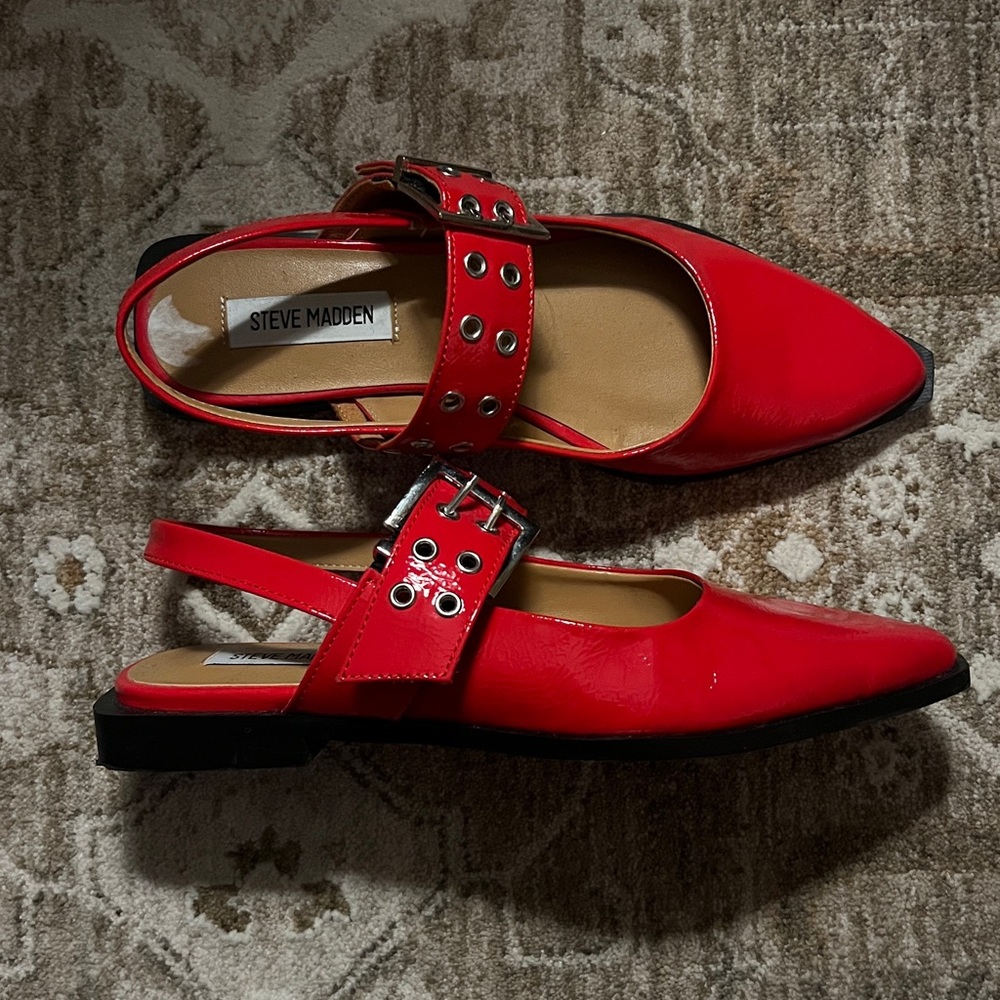 Steve Madden Red Ballet Flats